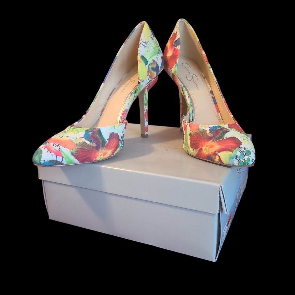 Jessica Simpson JP-JONII Multicolored fabric heels